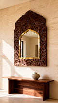 Atlas Carved Arch Mirror