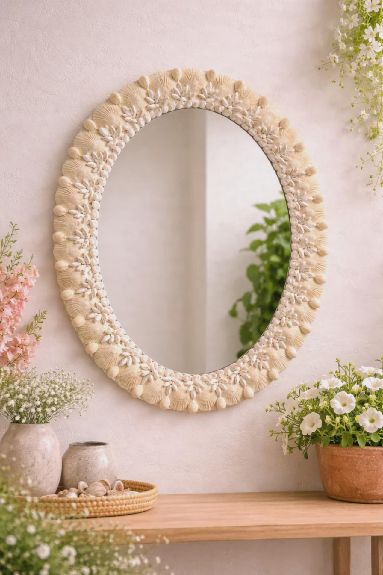 Marée Shell Oval Mirror