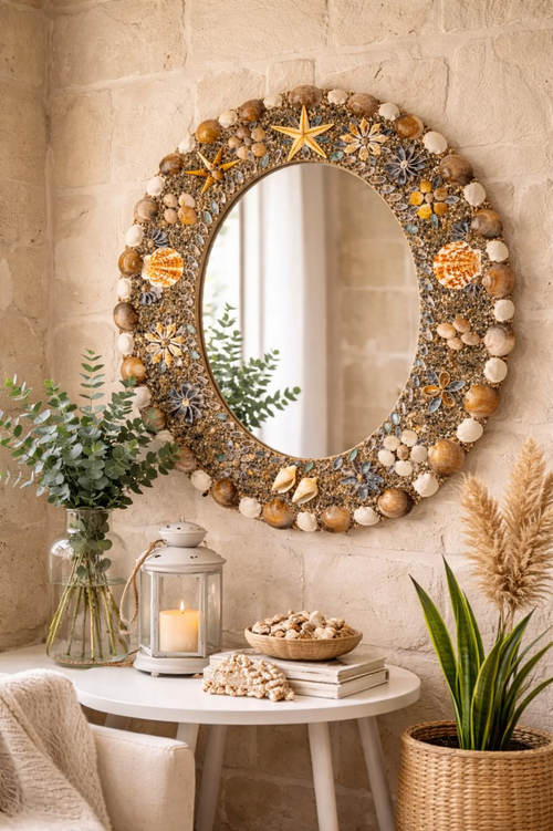 Conque Shell Round Mirror